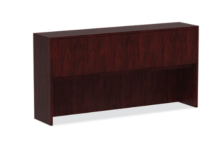 Alera Valencia Series Hutch with Doors, 70.63w x 15d x 35.38h, Mahogany